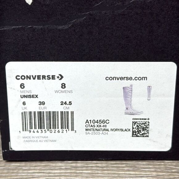 Converse CT All-Star XX-Hi Top Y2K Women’s Sz 8 White Lace-Up Knee-High Sneakers - Picture 13 of 14